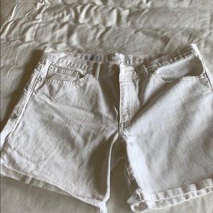 White denim shorts